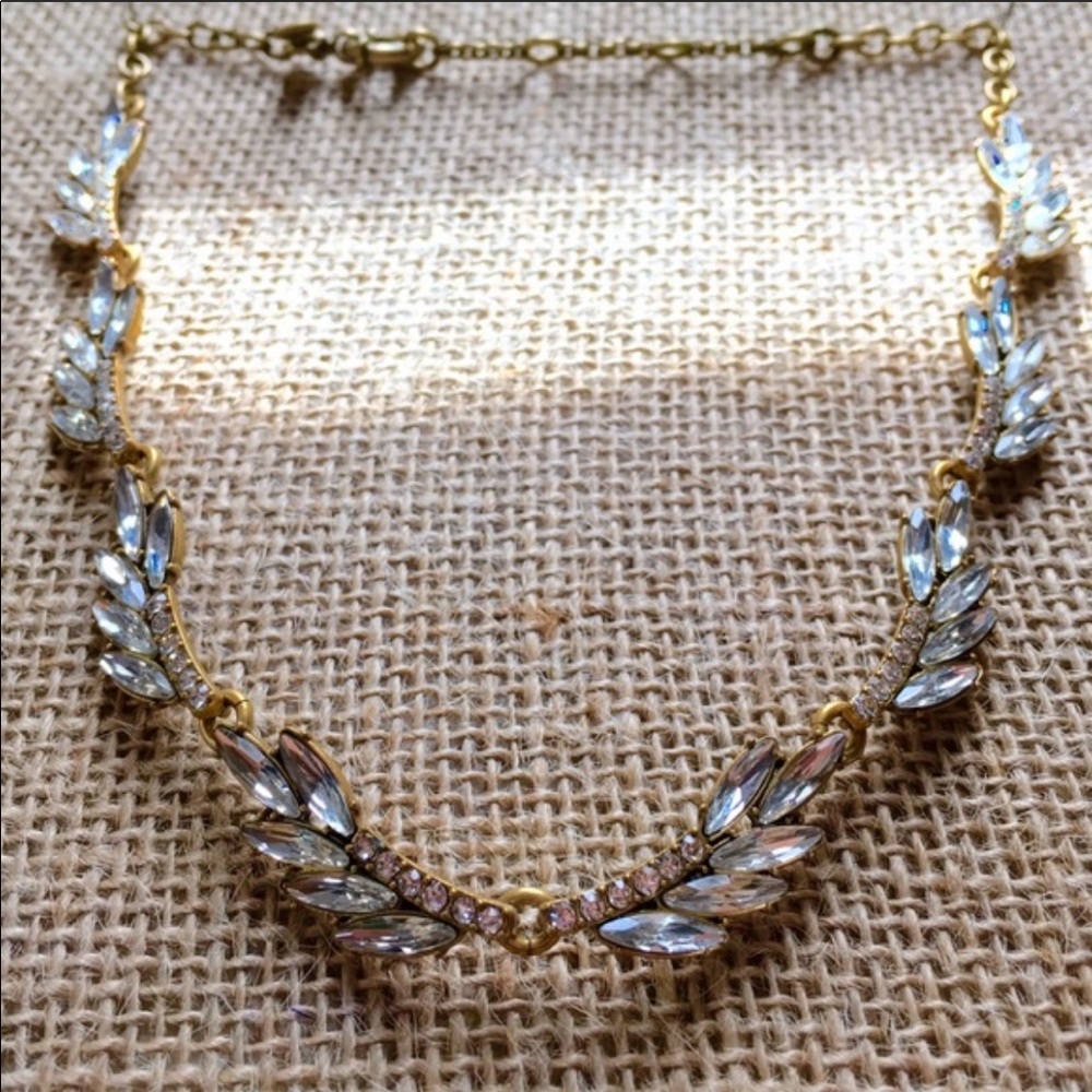 J. Crew sparkle leaf necklace